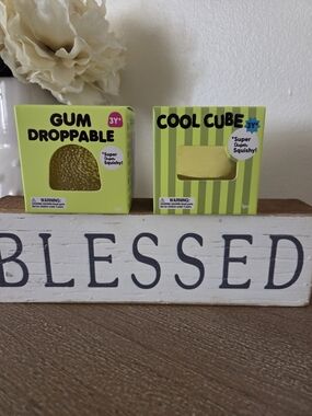 J'adore Gum Droppable & Cool Cube Squishy Toy Set - Yellow